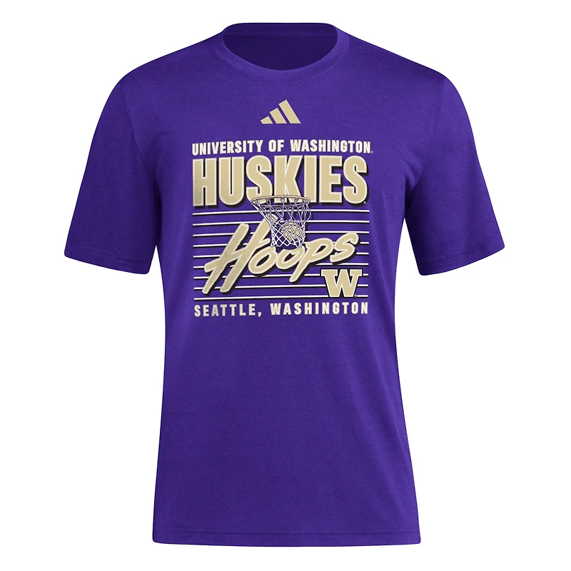T-shirt adidas violet Washington Huskies Locker Swish Tri-Blend pour homme