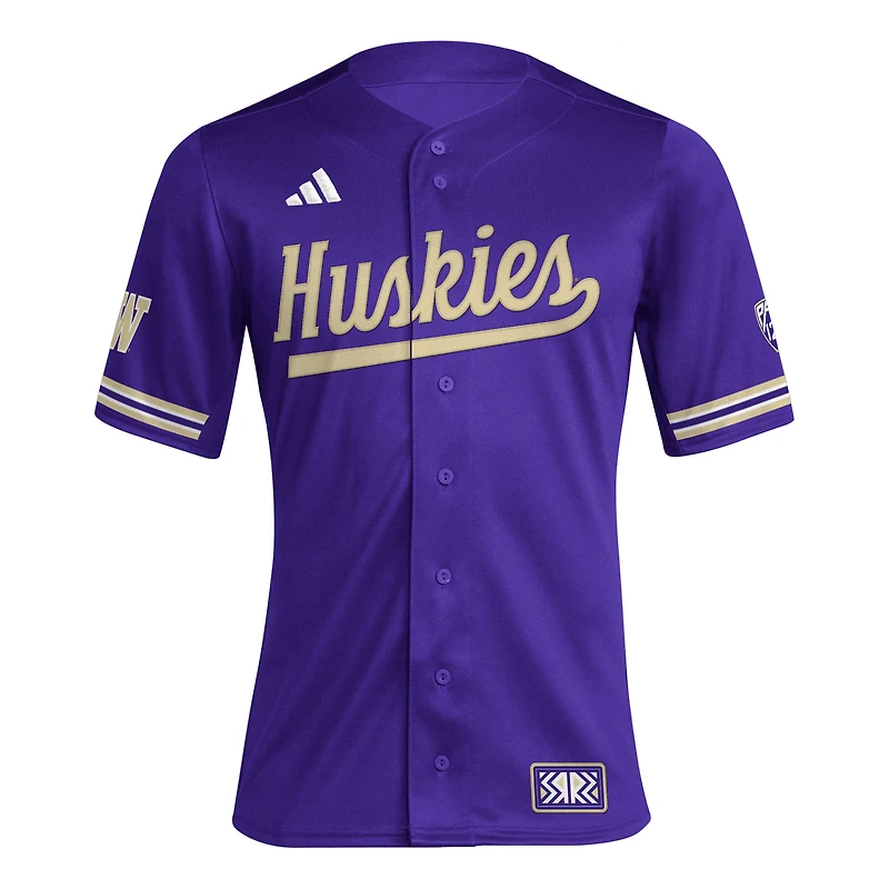 Maillot de baseball rétro réplique inversé pour hommes des Washington Huskies adidas violet