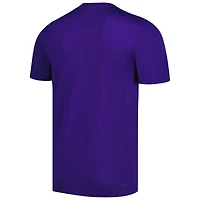 T-shirt d'avant-match adidas Washington Huskies Stripe Up AEROREADY violet pour homme