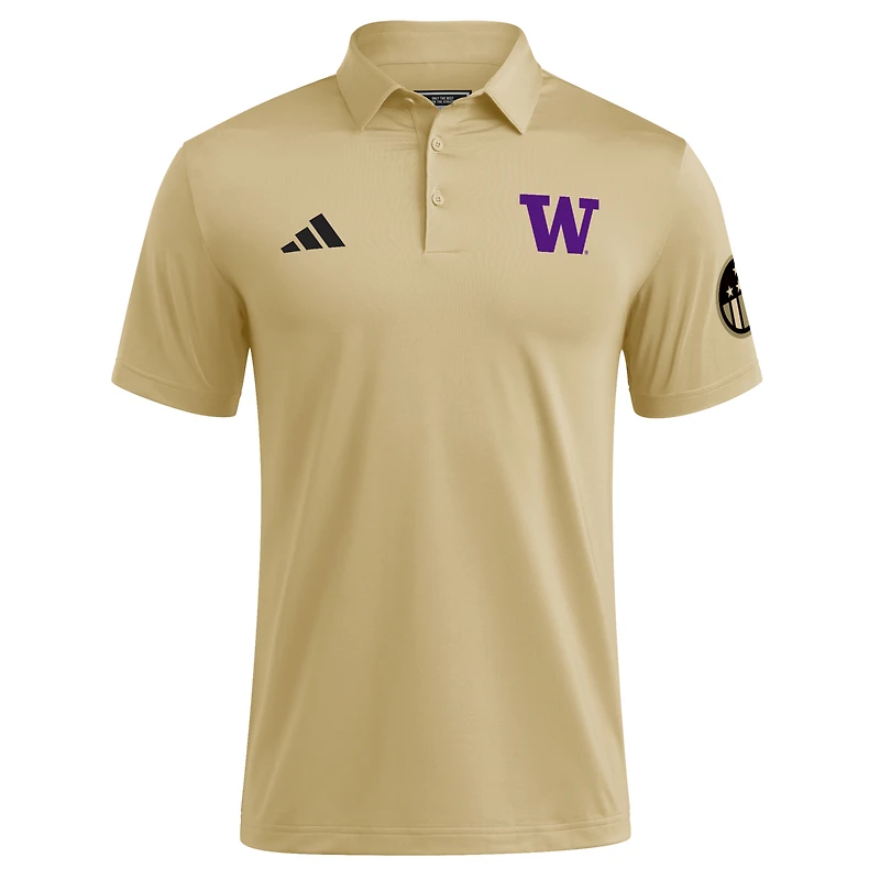 Men's adidas Tan Washington Huskies Salute to Service Ultimate365 Solid Polo