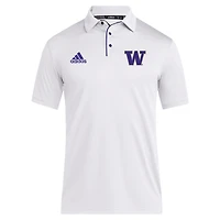 Polo adidas blanc Washington Huskies 2024 Coaches AEROREADY pour homme