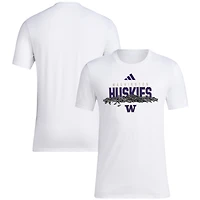 T-shirt de baseball adidas pour hommes, blanc, Washington Huskies, graines tournesol