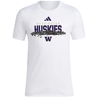 T-shirt de baseball adidas pour hommes, blanc, Washington Huskies, graines tournesol