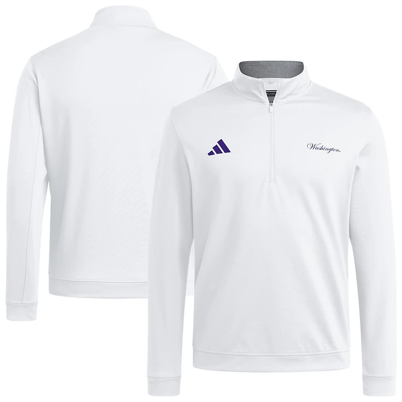 Veste zippée surélevée blanche Washington Huskies pour homme adidas