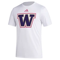 Men's adidas  White Washington Huskies Pregame AEROREADY T-Shirt