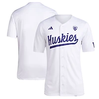 Maillot de baseball l'équipe des Huskies Washington pour hommes, blanc, adidas