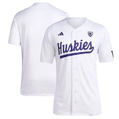 Maillot de baseball l'équipe des Huskies Washington pour hommes, blanc, adidas