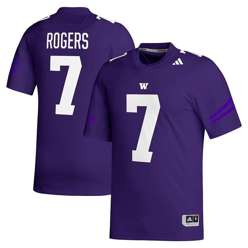 Maillot de footballeur adidas Will Rogers violet Washington Huskies NIL pour homme