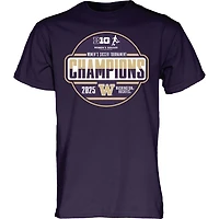 Men's Blue 84 Purple Washington Huskies 2025 Big Ten Women's Soccer Tournament Champions Locker Room T-Shirt