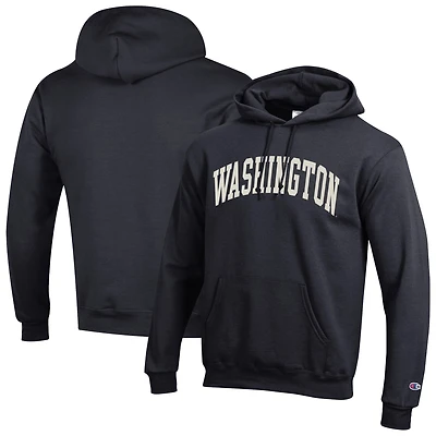 Sweat à capuche en polaire Champion Black Washington Huskies Basic Arch pour homme