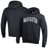 Sweat à capuche en polaire Champion Black Washington Huskies Basic Arch pour homme