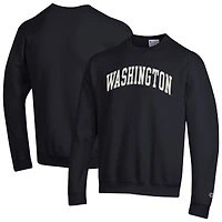 Sweat-shirt en polaire Champion Black Washington Huskies Basic Arch pour homme