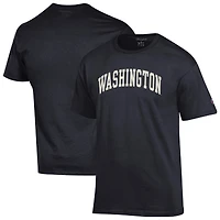 Men's Champion  Black Washington Huskies Basic Arch T-Shirt