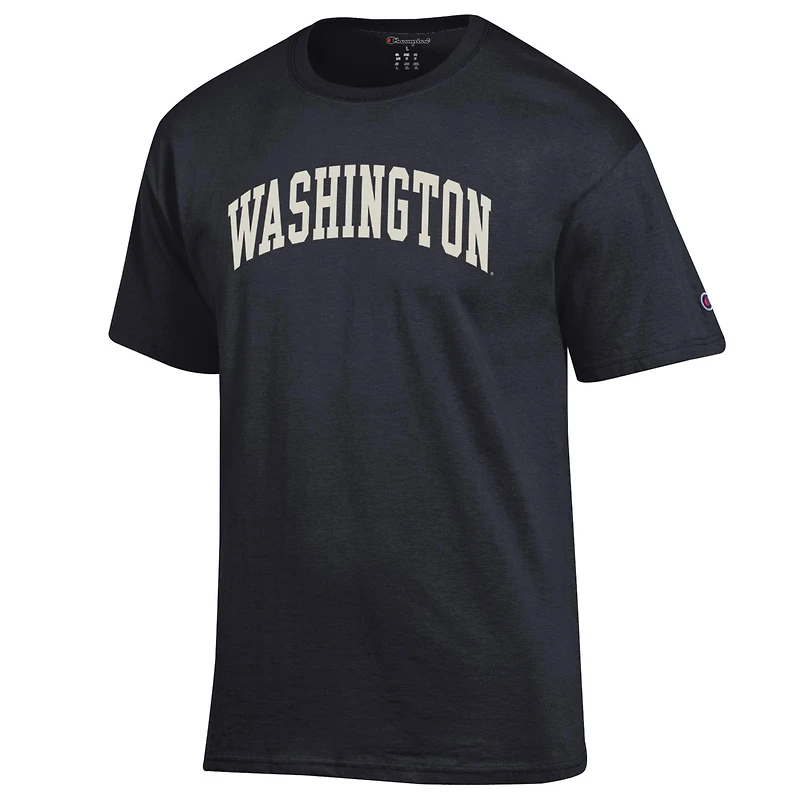 Men's Champion  Black Washington Huskies Basic Arch T-Shirt