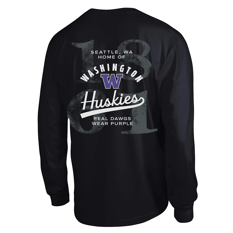 Men's Champion  Black Washington Huskies Laminated All-Star Long Sleeve T-Shirt