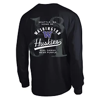 Men's Champion  Black Washington Huskies Laminated All-Star Long Sleeve T-Shirt
