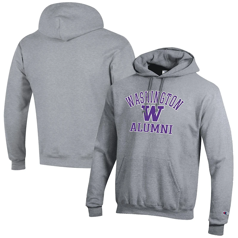 Sweat à capuche gris Champion pour homme avec logo des anciens Washington Huskies