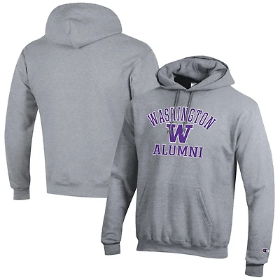 Sweat à capuche gris Champion pour homme avec logo des anciens Washington Huskies