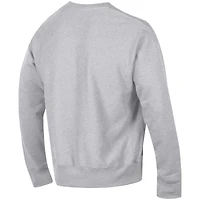 Men's Champion Gray Washington Huskies Distressed Arch Over Logo Reverse Weave Crew Neck Sweatshirt