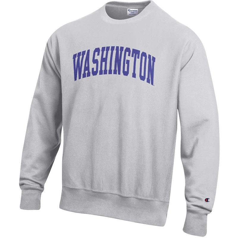 Men's Champion Gray Washington Huskies Reverse Weave Fleece Sweatshirt