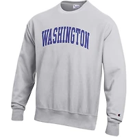 Men's Champion Gray Washington Huskies Reverse Weave Fleece Sweatshirt