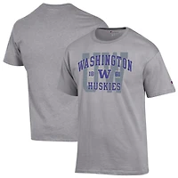 Men's Champion Heather Gray Washington Huskies Varsity T-Shirt