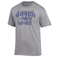 Men's Champion Heather Gray Washington Huskies Varsity T-Shirt