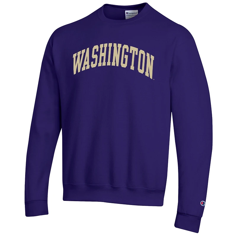 Men's Champion  Purple Washington Huskies Basic Arch Fleece Pullover Sweatshirt