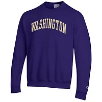 Men's Champion  Purple Washington Huskies Basic Arch Fleece Pullover Sweatshirt