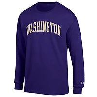 Men's Champion Washington Huskies Basic Arch Long Sleeve T-Shirt