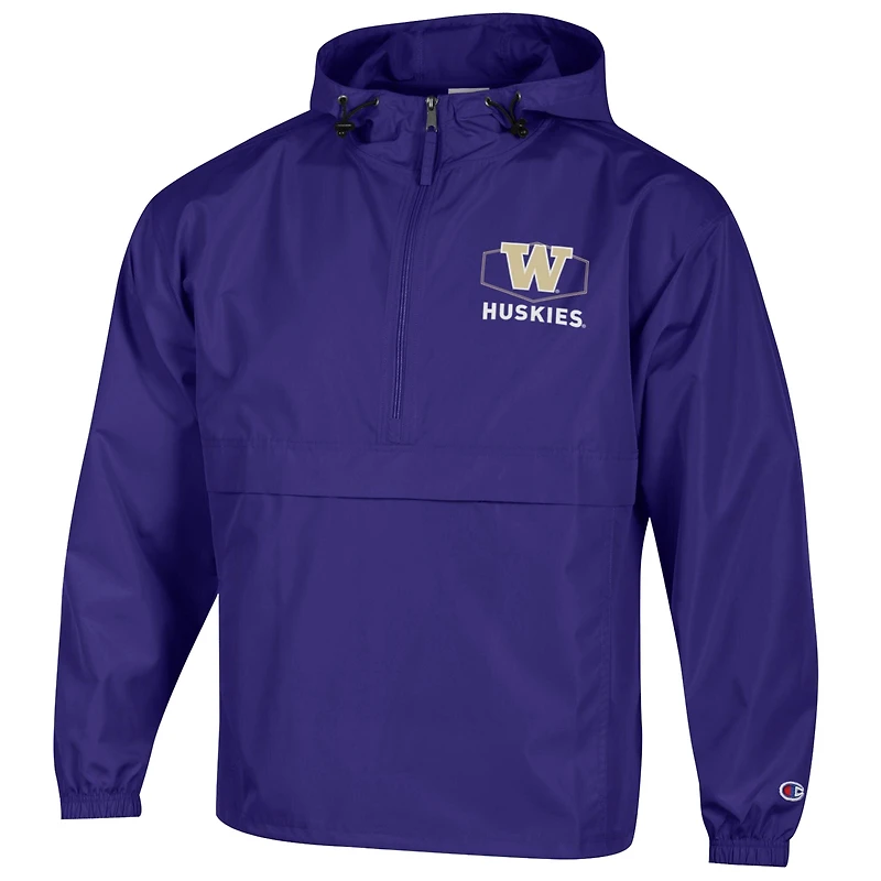 Men's Champion Purple Washington Huskies Delay Packable Half-Zip Jacket