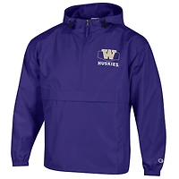 Men's Champion Purple Washington Huskies Delay Packable Half-Zip Jacket