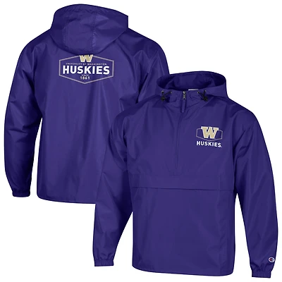 Men's Champion Purple Washington Huskies Delay Packable Half-Zip Jacket