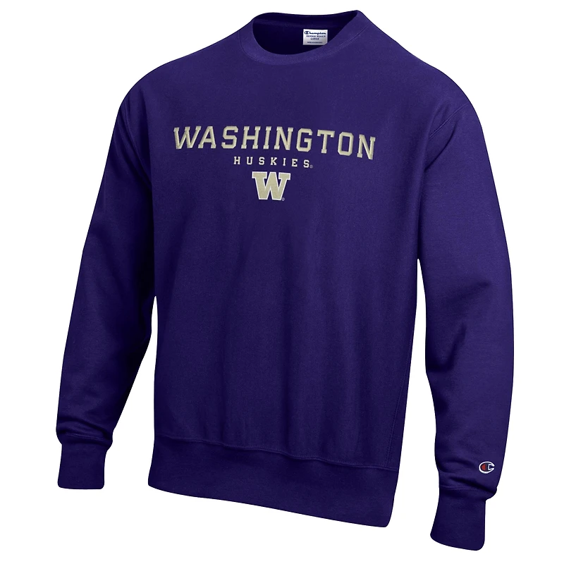 Men's Champion Purple Washington Huskies Relentless Reverse Weave Sweatshirt