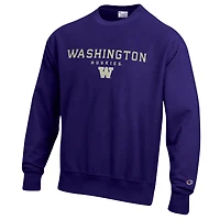Men's Champion  Purple Washington Huskies Relentless Reverse Weave Sweatshirt
