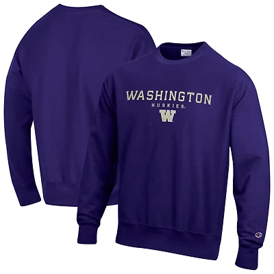 Men's Champion Purple Washington Huskies Relentless Reverse Weave Sweatshirt