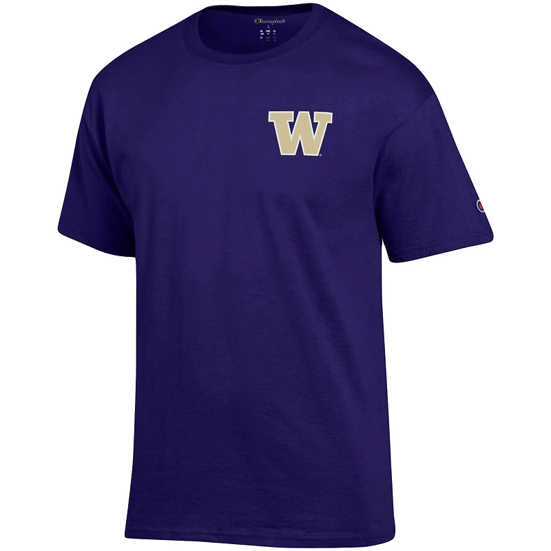 T-shirt violet Champion pour hommes des Huskies de Washington Stack 2-Hit