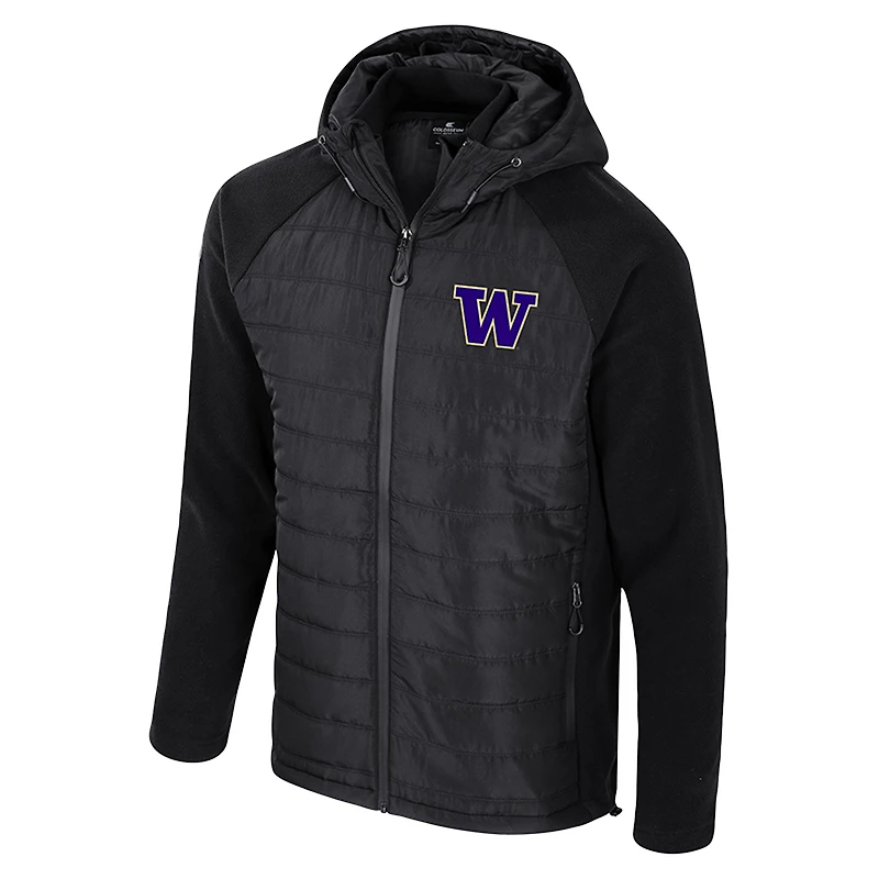 Veste à capuche entièrement zippée Colosseum Black Washington Huskies Block The Sun pour homme