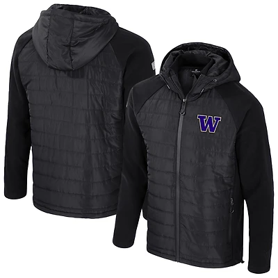 Veste à capuche entièrement zippée Colosseum Black Washington Huskies Block The Sun pour homme