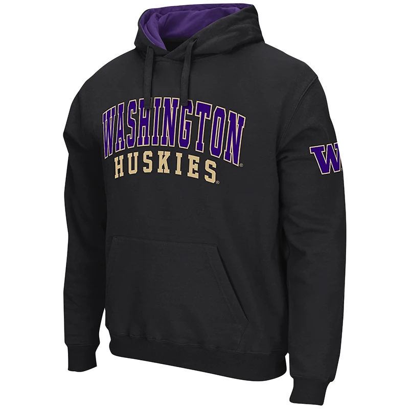 Men's Colosseum Black Washington Huskies Double Arch Pullover Hoodie