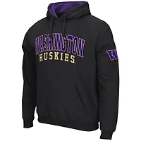 Men's Colosseum Black Washington Huskies Double Arch Pullover Hoodie