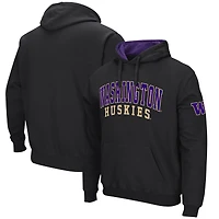 Men's Colosseum Black Washington Huskies Double Arch Pullover Hoodie