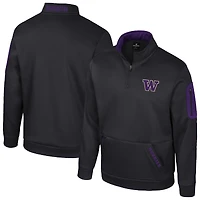 Veste polaire à fermeture éclair quart de tour Mainframe des Washington Huskies Colosseum pour homme, noire