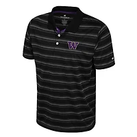 Men's Colosseum  Black Washington Huskies Milk Steak Polo