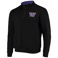 Men's Colosseum Black Washington Huskies Tortugas Logo Quarter-Zip Jacket