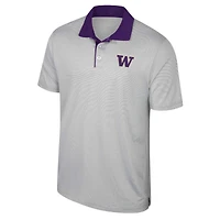 Polo à rayures Tuck pour hommes, gris Colosseum, Washington Huskies