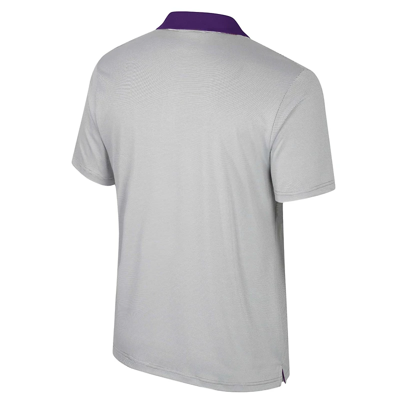 Polo à rayures Tuck pour hommes, gris Colosseum, Washington Huskies