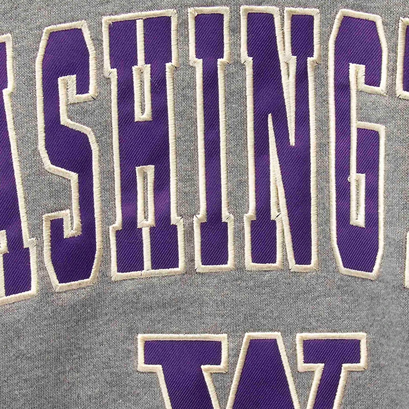 Sweat-shirt à col rond avec logo et arc des Washington Huskies Colosseum gris chiné pour hommes