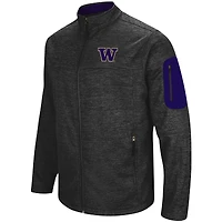 Men's Colosseum Heathered Charcoal Washington Huskies Anchor Full-Zip Jacket