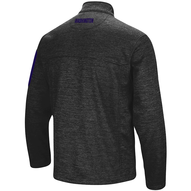Men's Colosseum Heathered Charcoal Washington Huskies Anchor Full-Zip Jacket